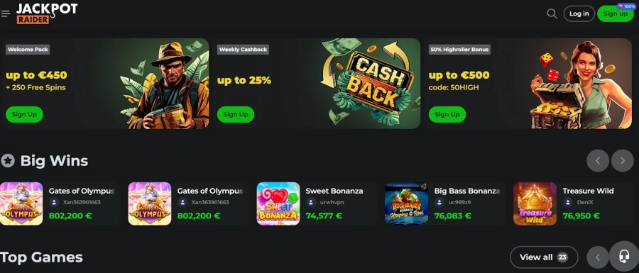 Jackpot Raider Welcome Bonus